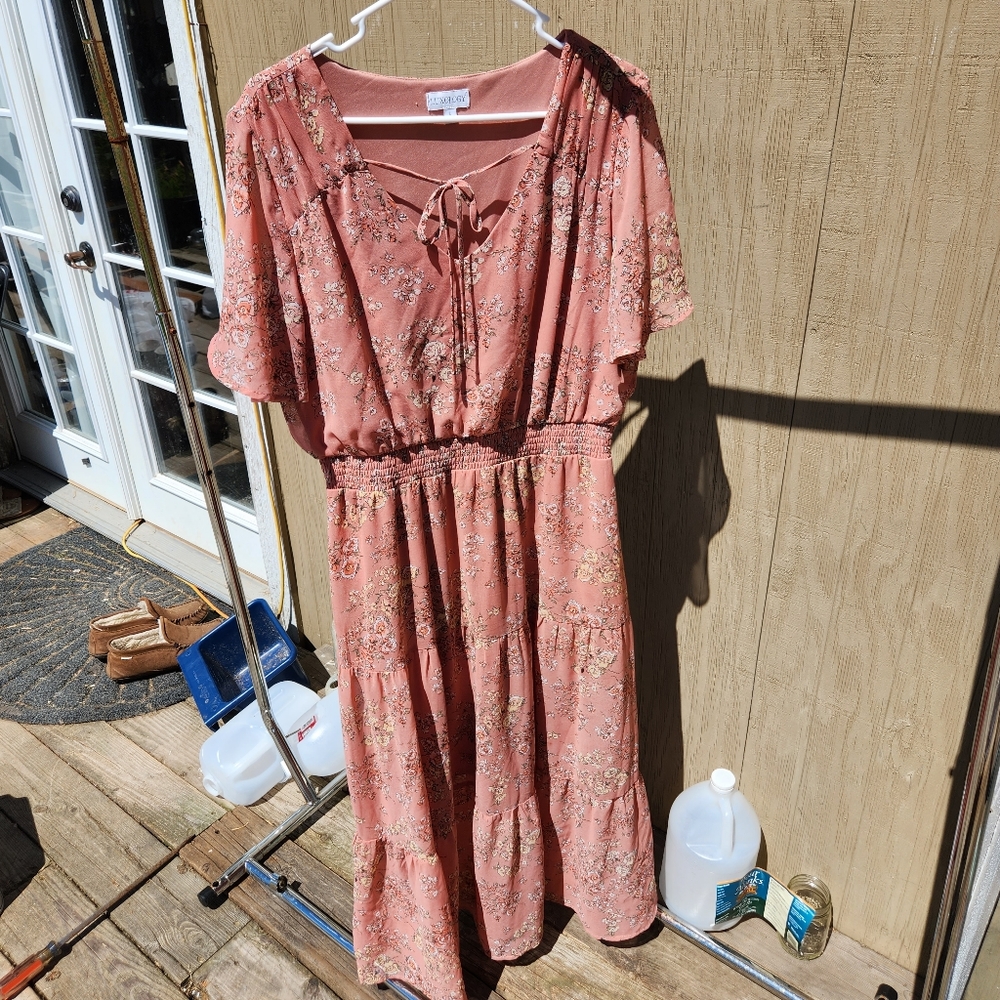 Pink floral dress